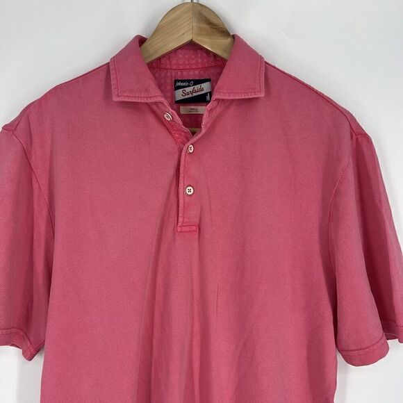 Johnnie O Polo Shirt Size Small Mens Pink Surfside Original Pique Golf Beach - Picture 2 of 7